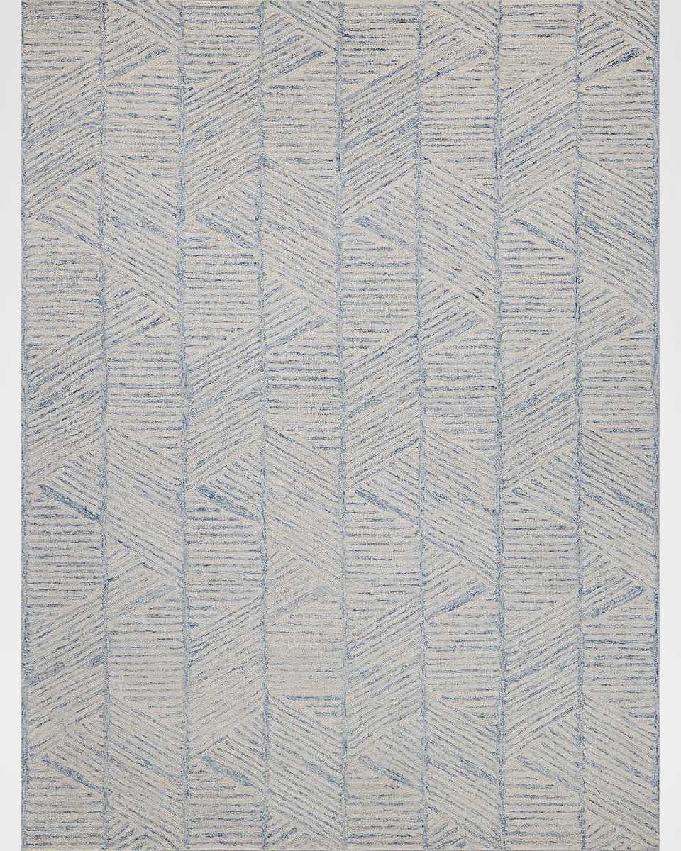Kascata Hand-Tufted Blue/Ivory Rug, 6' x 9'